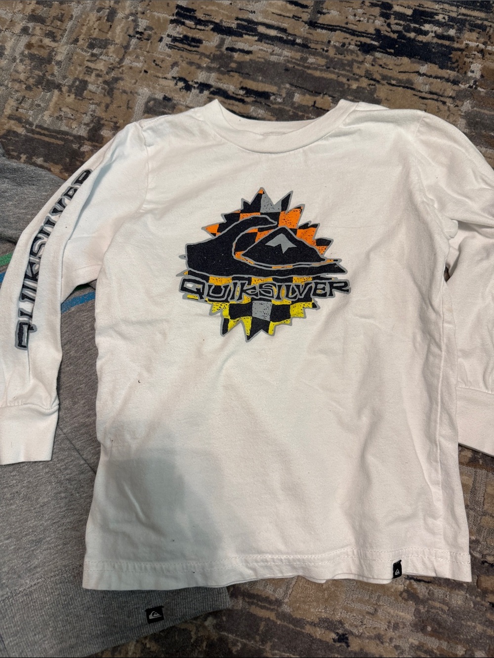 Quiksilver Kids' Gray Zip Hoodie & White Long-Sleeve Logo Tee Set - Picture 2 of 4